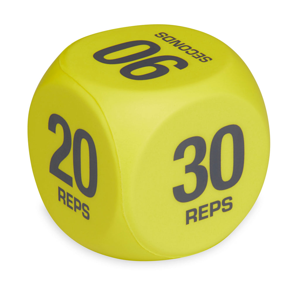 Exercise Workout Dice, 6-Sided, Foam, 2 Count, Yellow, Adult, 2 Count, Ages 18+
