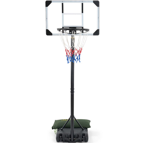 28In Basketball Hoop Basketball Goal System Height Adjustable 5.1Ft to 7Ft Court for All Age Ranges Indoor Outdoor Use
