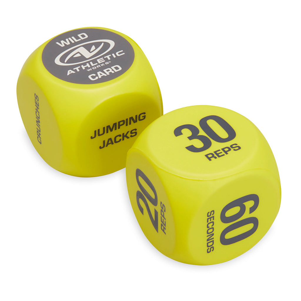 Exercise Workout Dice, 6-Sided, Foam, 2 Count, Yellow, Adult, 2 Count, Ages 18+