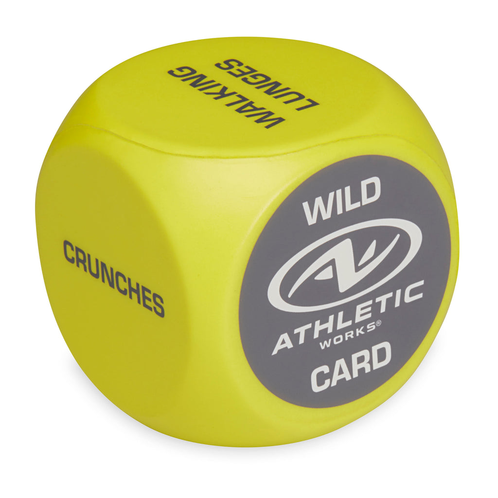 Exercise Workout Dice, 6-Sided, Foam, 2 Count, Yellow, Adult, 2 Count, Ages 18+